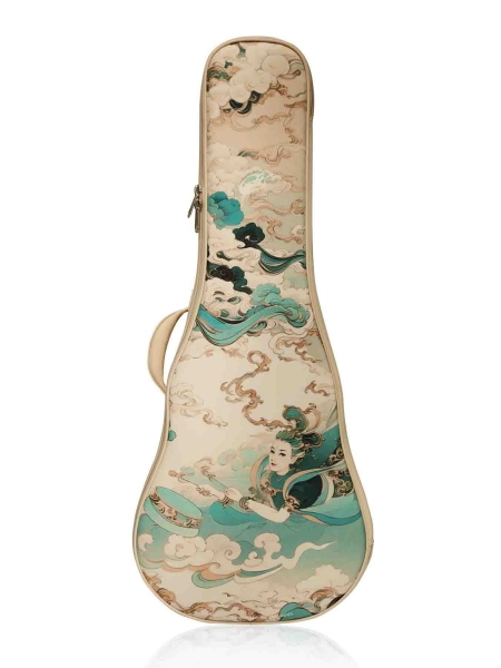 Dunhuang Feitian Style Mini Guitar Bag - Traditional Chinese Art Design｜Light Color
