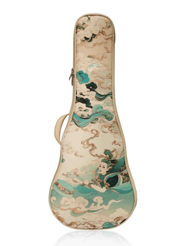 Dunhuang Feitian Style Mini Guitar Bag - Traditional Chinese Art Design｜Light Color