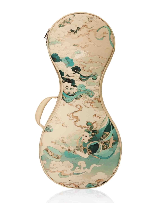 Dunhuang Feitian Style Zhongruan Bag - Guqin Small Bag - Travel Protection Bag｜Light Color